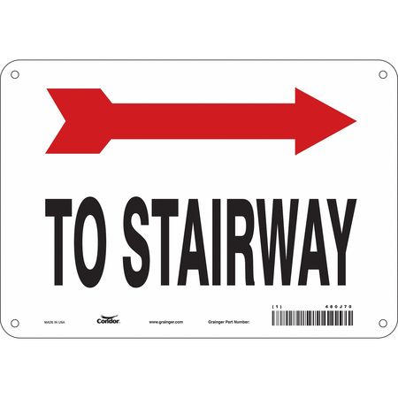 Safety Sign,to Stairway,7"x10" (3 Units