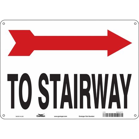 Safety Sign,to Stairway,10"x14" (2 Units