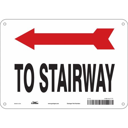 Safety Sign,to Stairway,7"x10" (3 Units