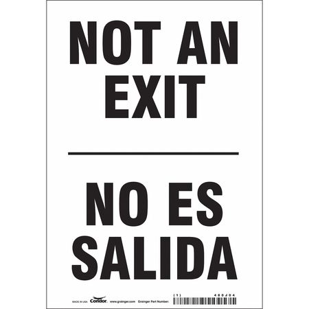 Sign,not An Exit/no Es Salida,10"x7" (5