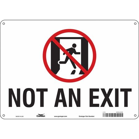 Safety Sign,not An Exit,10"x14" (2 Units