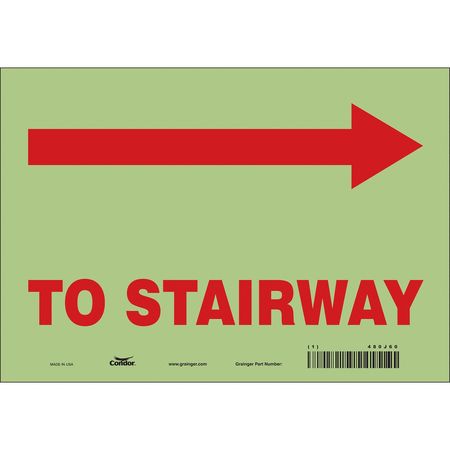 Safety Sign,to Stairway,7"x10" (2 Units