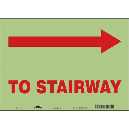 Safety Sign,to Stairway,10"x14" (1 Units