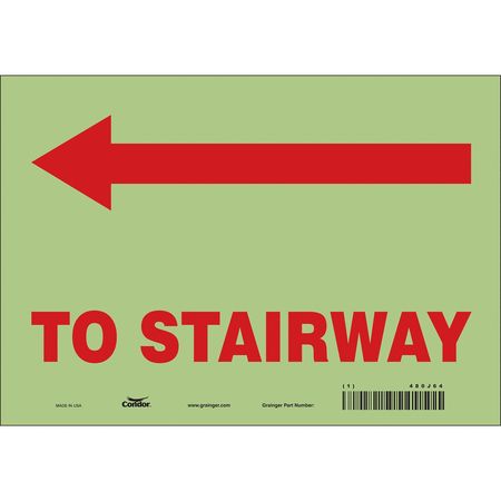 Safety Sign,to Stairway,7"x10" (2 Units