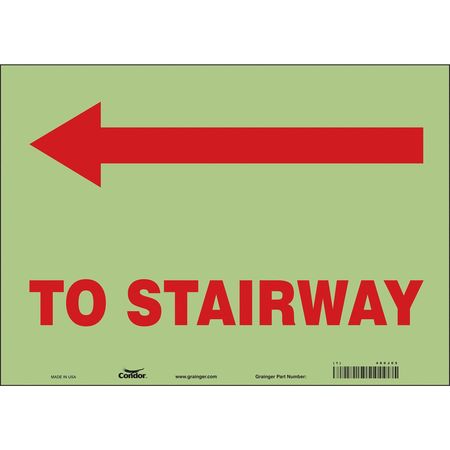 Safety Sign,to Stairway,10"x14" (1 Units