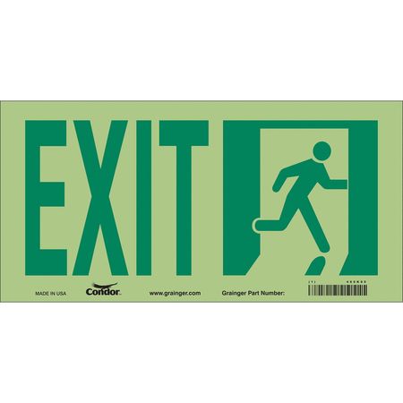 Safety Sign,exit,7"x15" (1 Units In Ea)