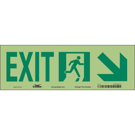 Safety Sign,exit,7"x21" (1 Units In Ea)