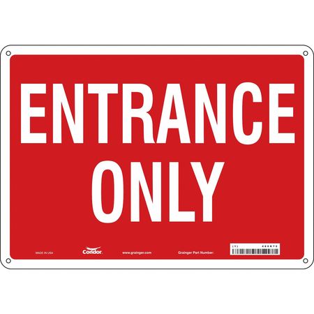 Safety Sign,entrance Only,10"x14" (2 Uni