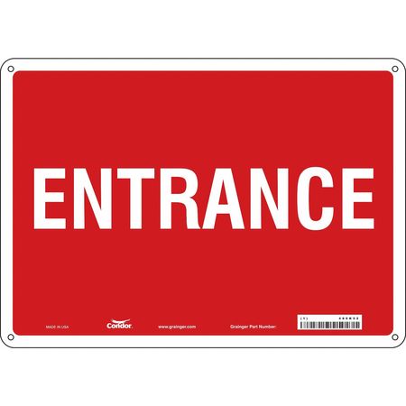 Safety Sign,entrance,10"x14" (2 Units In