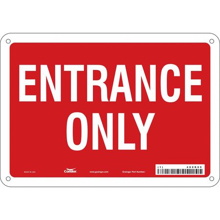 Safety Sign,entrance Only,7"x10" (3 Unit