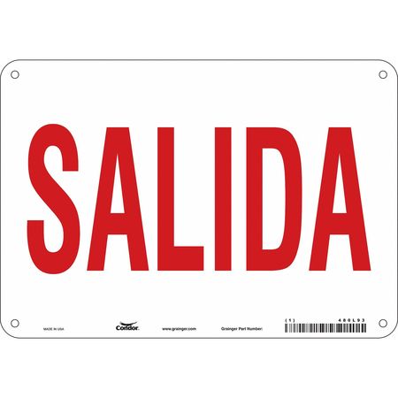 Safety Sign,salida,7"x10" (3 Units In Ea