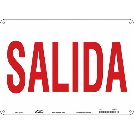 Safety Sign,salida,10"x14" (2 Units In E