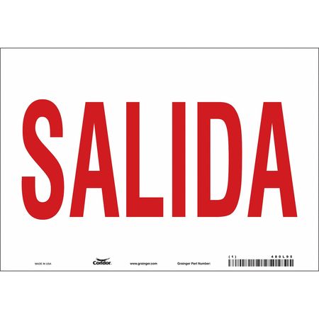 Safety Sign,salida,7"x10" (5 Units In Ea