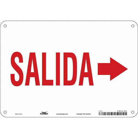 Safety Sign,salida,7"x10" (3 Units In Ea