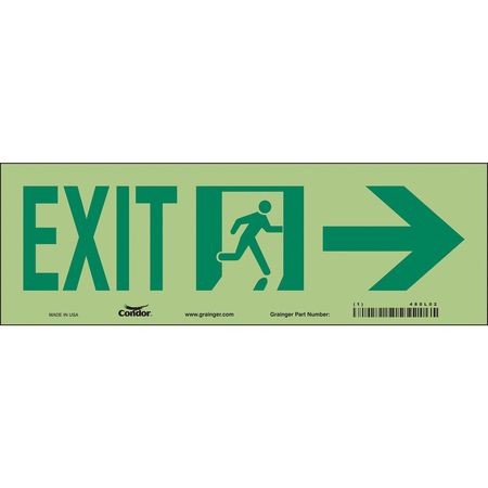 Safety Sign,exit,7"x21" (1 Units In Ea)