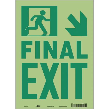 Safety Sign,final Exit,14"x10" (1 Units