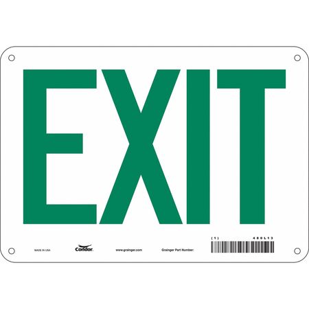 Safety Sign,exit,7"x10" (3 Units In Ea)