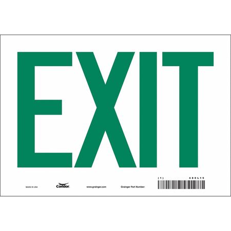 Safety Sign,exit,7"x10" (5 Units In Ea)