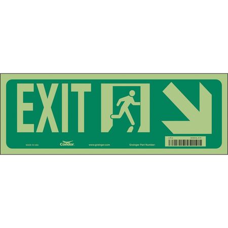 Safety Sign,exit,5"x14" (2 Units In Ea)