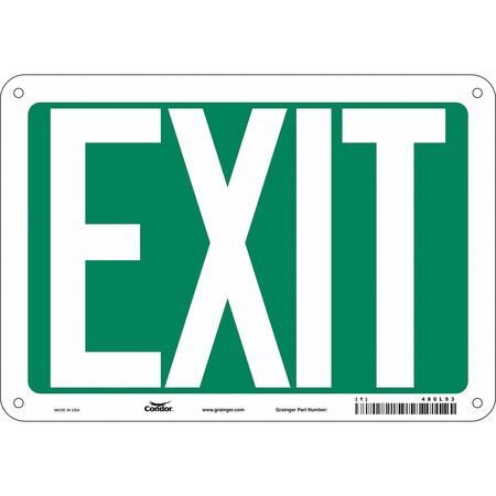 Safety Sign,exit,7"x10" (3 Units In Ea)