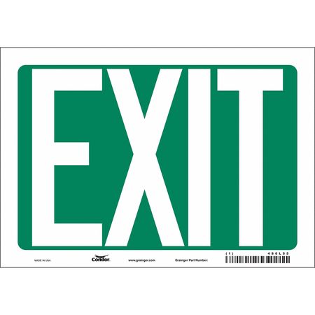 Safety Sign,exit,7"x10" (5 Units In Ea)