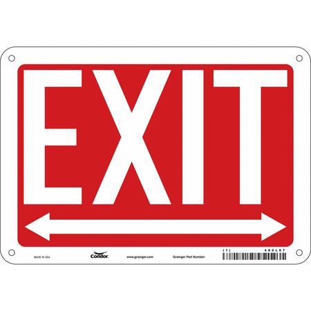 Safety Sign,exit,7"x10" (3 Units In Ea)