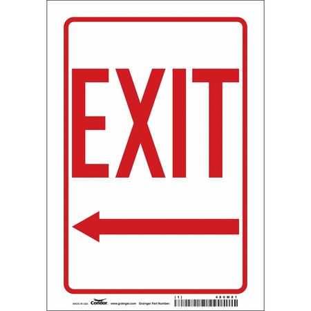 Safety Sign,exit,10"x7" (5 Units In Ea)