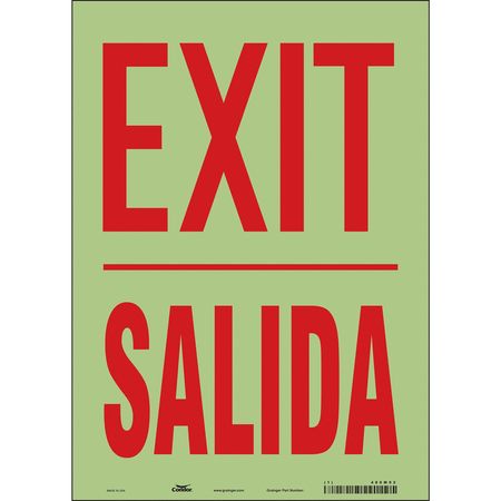 Safety Sign,exit/salida,14"x10" (1 Units