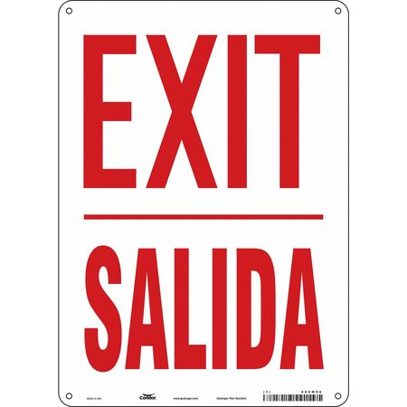 Safety Sign,exit/salida,14"x10" (2 Units