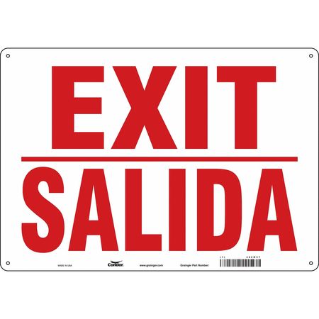 Safety Sign,exit/salida,14"x20" (1 Units