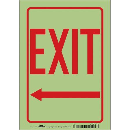 Safety Sign,exit,10"x7" (2 Units In Ea)