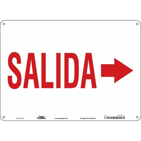 Safety Sign,salida,10"x14" (2 Units In E