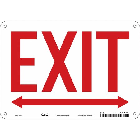 Safety Sign,exit,7"x10" (3 Units In Ea)