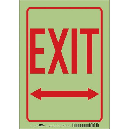 Safety Sign,exit,10"x7" (1 Units In Ea)