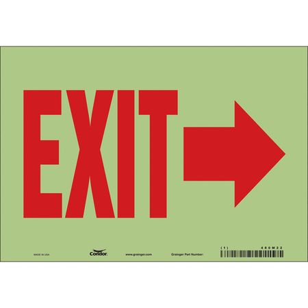 Safety Sign,exit,7"x10" (2 Units In Ea)