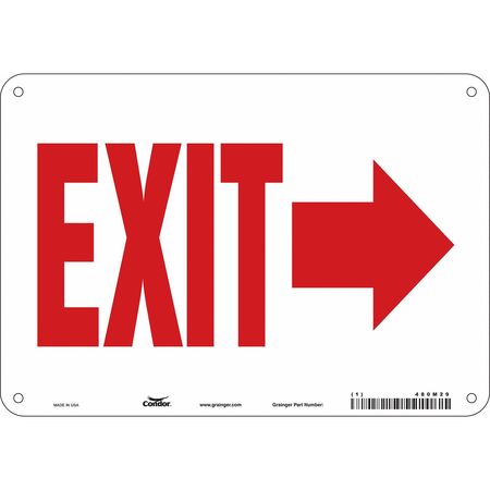 Safety Sign,exit,7"x10" (3 Units In Ea)