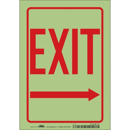 Safety Sign,exit,10"x7" (2 Units In Ea)