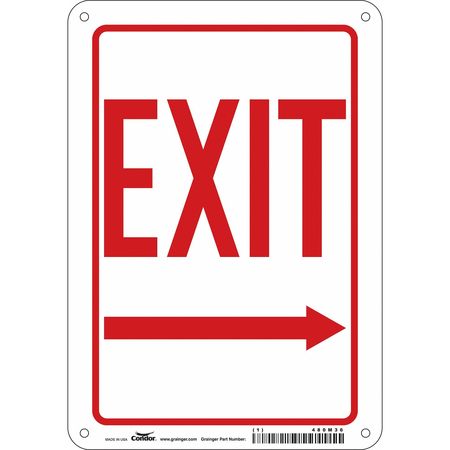 Safety Sign,exit,10"x7" (3 Units In Ea)