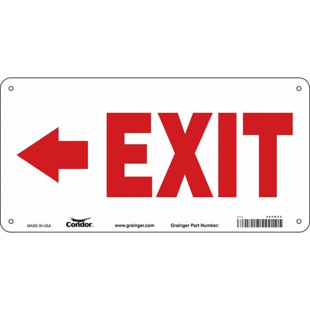 Safety Sign,exit,7"x14" (2 Units In Ea)