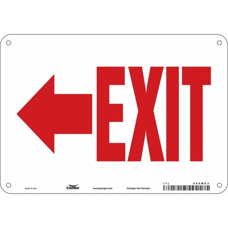 Safety Sign,exit,7"x10" (3 Units In Ea)