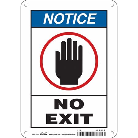 Safety Sign,no Exit.,10"x7" (3 Units In