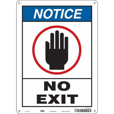 Safety Sign,no Exit.,14"x10" (2 Units In