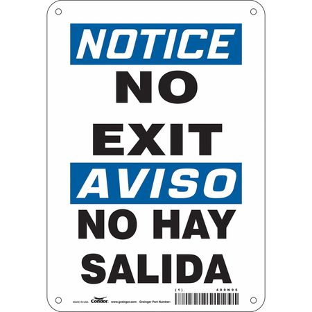 Sign,no Exit/no Hay Salida,10"x7" (3 Uni