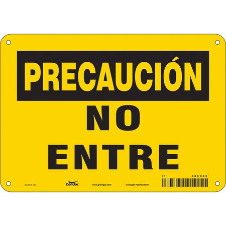 Safety Sign,no Entre,7"x10" (3 Units In