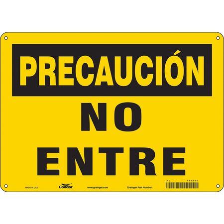 Safety Sign,no Entre,10"x14" (2 Units In