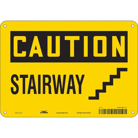 Safety Sign,stairway,7"x10" (3 Units In