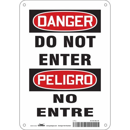 Safety Sign,do Not Enter,10"x7" (3 Units