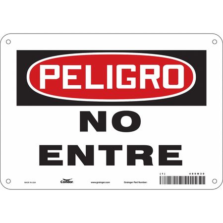 Safety Sign,no Entrar,7"x10" (3 Units In