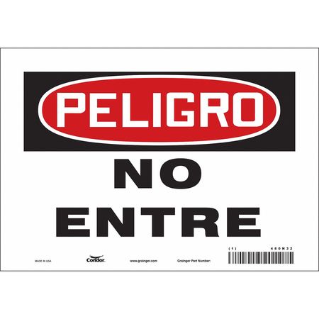 Safety Sign,no Entrar,7"x10" (5 Units In