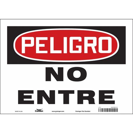 Safety Sign,no Entrar,10"x14" (4 Units I